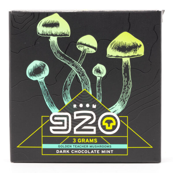 Room 920 - Mushroom Chocolate Bar - Dark Chocolate Mint - 3 grams | Shroom Shop Canada