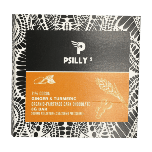 Psilly - Dark Chocolate Bar - Ginger & Turmeric | Shroom Shop Canada