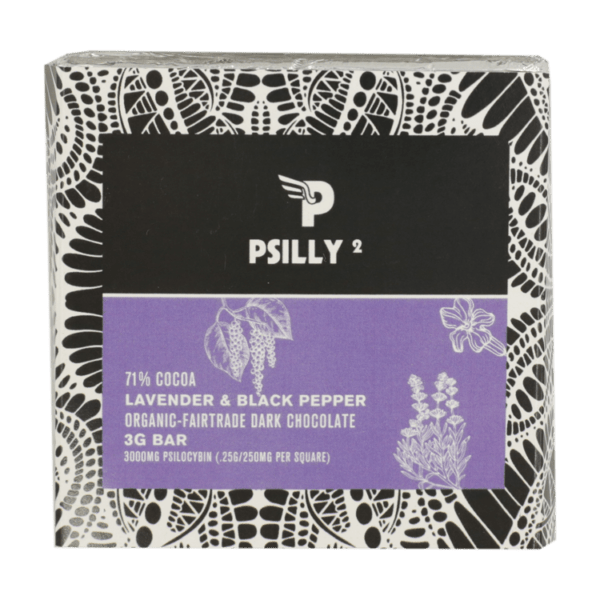 Psilly - Dark Chocolate Bar - Lavender & Black Pepper | Shroom Shop Canada